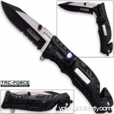 8in TAC Force Sheriff Rescue Flashlight Pocket Knife Spring Assisted Folding LEO